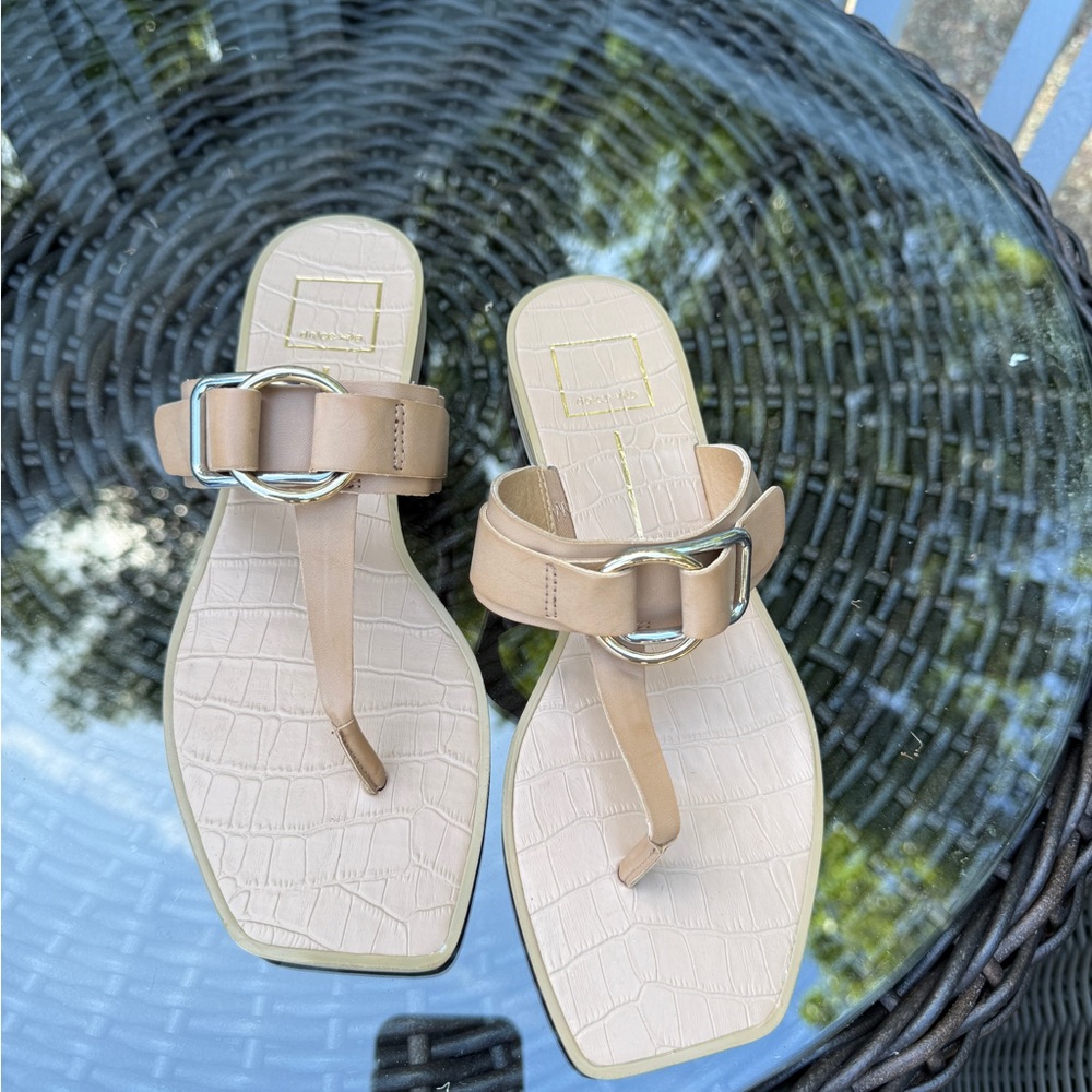 Dolce Vita - Tan Sandals with Gold/Silver Buckle /8.5